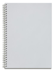 blank white spiral notebook isolated on white - obrazy, fototapety, plakaty