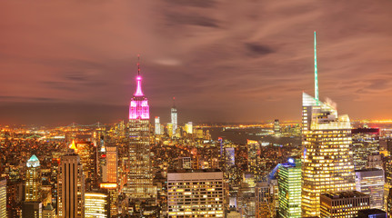 Fototapeta na wymiar View of New York City at night