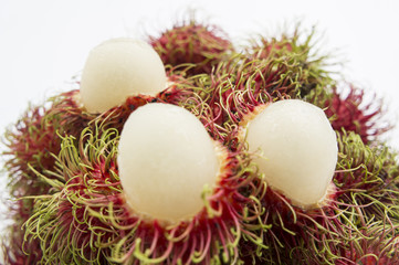 rambutan fruit tropical close up sweet red Thai concept