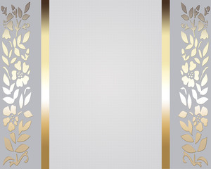 Elegant card design with textures and golden floral borders