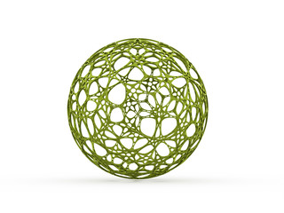Green abstract futuristic organic sphere - obrazy, fototapety, plakaty