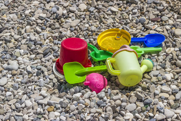 Toys for childrens on the sea beach