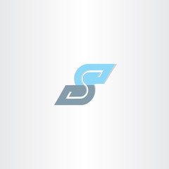 blue icon letter s logotype vector design