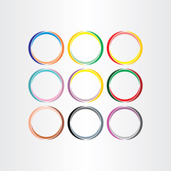 colorful circle frames set vector elements