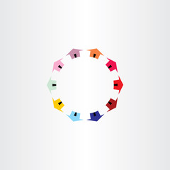 colorfull houses circle vector logotype