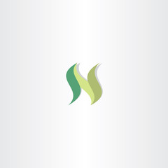 green vector letter n logo icon element