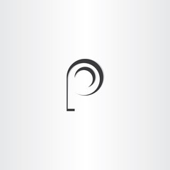 letter p black vector logo design