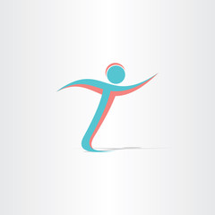 letter t man running sportsman icon