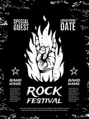 Grunge, rock festival poster.