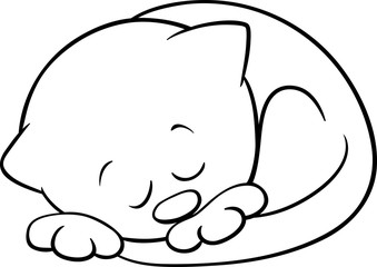 sleeping kitten coloring book