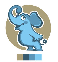 vector illustration of happy cartoon elephant..