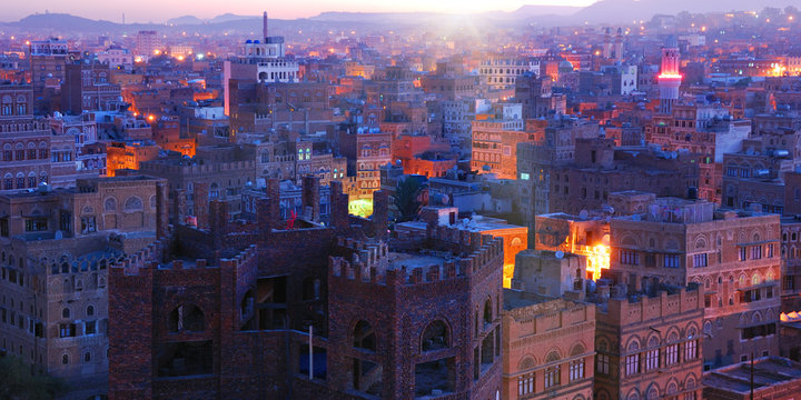 Yemen. Sunrise In The Old City Of Sanaa