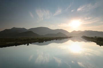 Neretva River in the valley of Dinaric mountains, Croatia