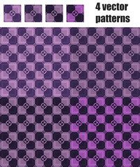 4 circle and square patterns violet