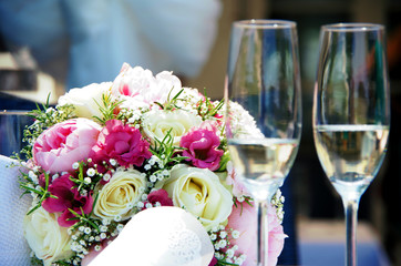 Wedding flowers and alcohol