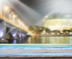 Obraz na płótnie Canvas Table Top And Blur Building Background