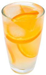 Cocktail with orange juice and ice cubes