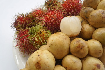 rambutan fruit tropical close up sweet red Thai concept