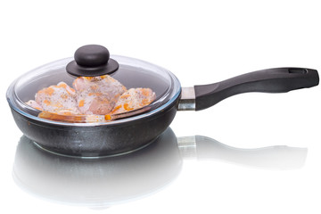 Frying pan with glass lid