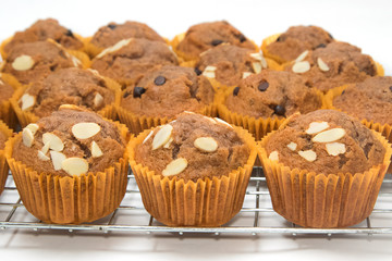 banana cup cake on the baking