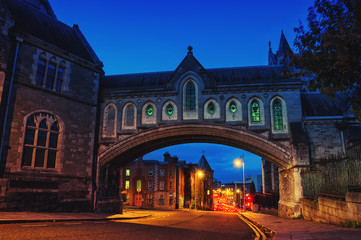 Fototapeta na wymiar Arch of the Christ Church Cathedral in Dublin, Ireland