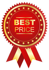best price red label with ribbons vector eps 10