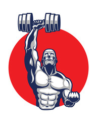 Muscular Body Builder Mascot