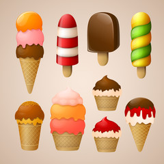 Vector ice cream collection