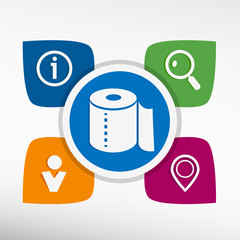 Toilet paper icon  and icons set vector illustration