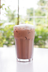 Ice chocolate on a table