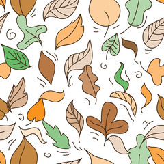 Seamless pattern with autumn leafs.