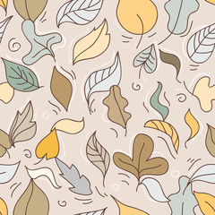 Seamless pattern with autumn leafs.