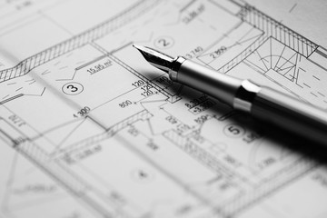 ink pen and structure project for building a house