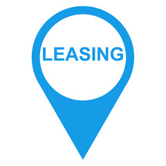 Icono texto LEASING localizacion azul