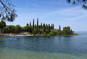 Parco Baia delle Sirene, Punta San Vigilio, Garda lake, Italy.