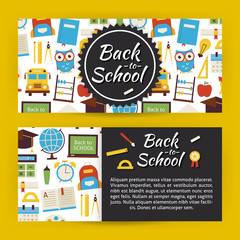 Back to School and Education Modern Flat Style Vector Template 