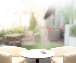 Table Top And Blur Interior Background