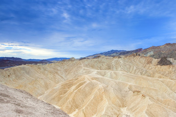 Unique Mountains Formations of Zabriskie Point in Death Valley N