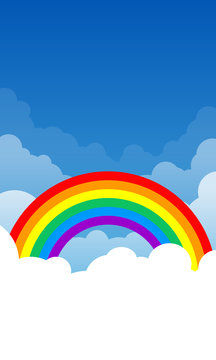 Rainbow in Cloudy Sky