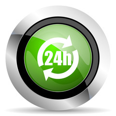 24h icon, green button
