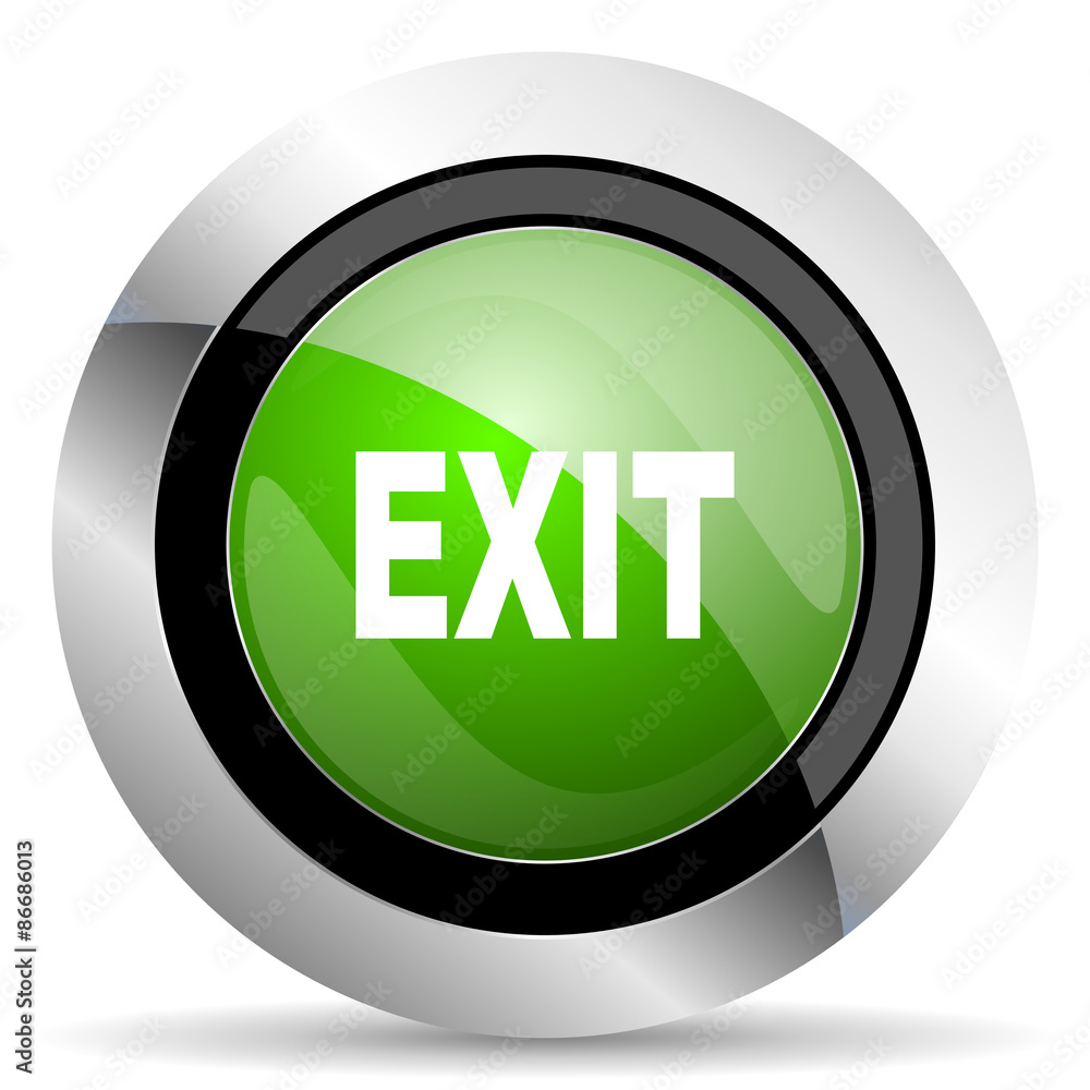 Poster exit icon, green button