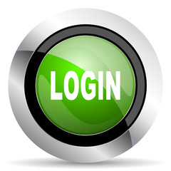 login icon, green button