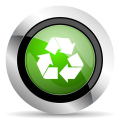 recycle icon, green button, recycling sign