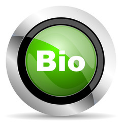 bio icon, green button