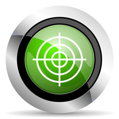 target icon, green button