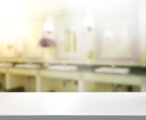 Table Top And Blur Interior Background