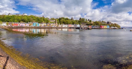 Colourful hpuses and shops at Tobermory, Mull Scotland, UK