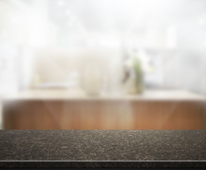 Table Top And Blur Interior Background