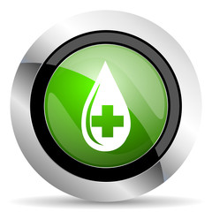 Fototapeta premium blood icon, green button