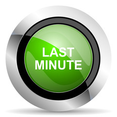 last minute icon, green button